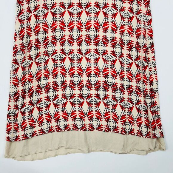 CAbi Mini Slip Dress Size Medium Batik Print V-Neck Summer Tank Shift Red - Picture 8 of 13